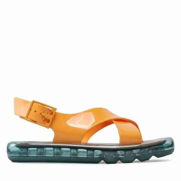 Tory Burch Shoes - Tory Burch criss cross bubble jelly sandals in squash and bright lagoon